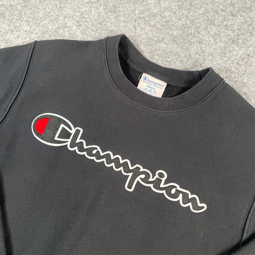 Champion Reverse Weave Mens Shirt S Black Long Sleeve Casual Streetwear
